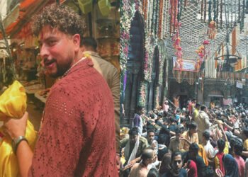 भारतीय क्रिकेट टीम के धाकड़ स्पिनर कुलदीप यादव वृंदावन आये, बिहारी जी के किये दर्शन