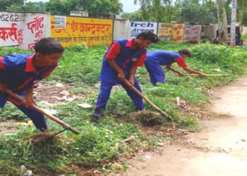 मथुरा वृंदावन में निजी कम्पनी के कर्मचारियो ने सफ़ाई व्यवस्था को किया चाक चौबंद