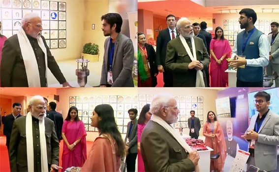 विकसित भारत यंग लीडर्स डायलॉग : पीएम नरेंद्र मोदी ने प्रदर्शनी का दौरा किया, युवाओं से बातचीत की