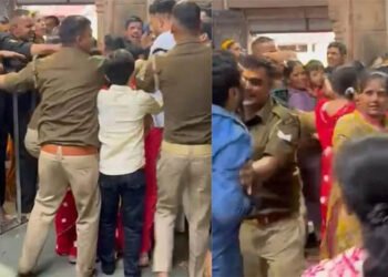 बिहारी जी मंदिर बना जंग का अखाड़ा, श्रद्धालुओं ने की पुलिस कर्मियों से मारपीट, 4 गिरफ्तार